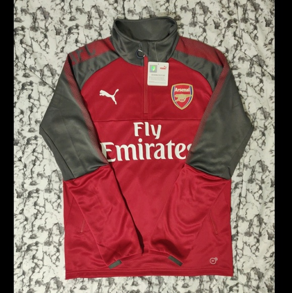 Arsenal Puma Mens Training Sweatshirt Blue 1//4 Zip Football Track Jacket 2017-18